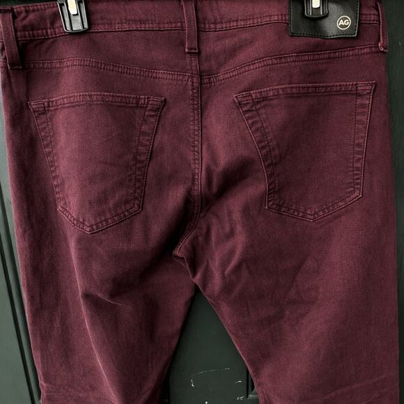 NWOT AG Adriano Goldschmied Men’s The Nomad 32x34 Rum Raisin Maroon Slim Fit - Picture 4 of 8